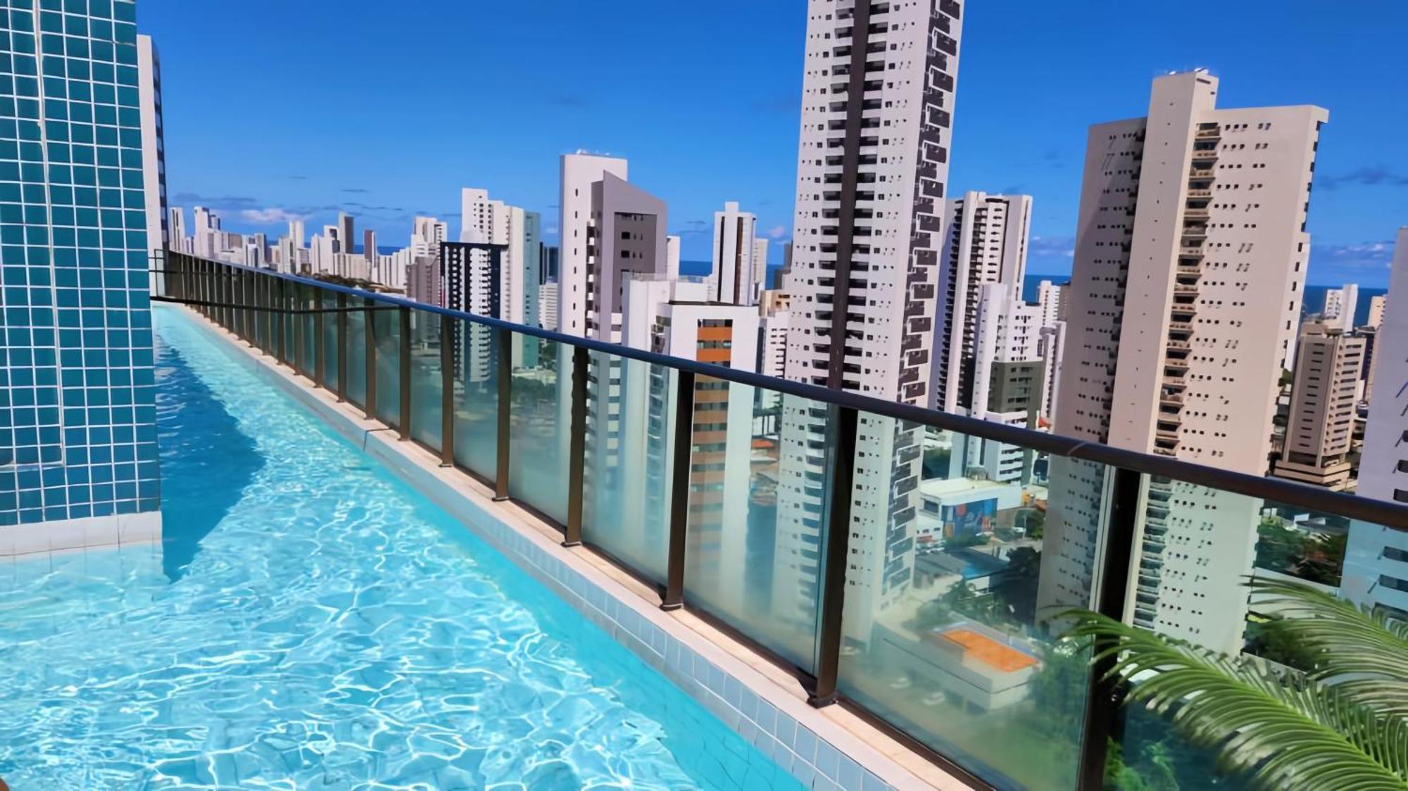 Flat Piscina No Rooftop Aluguel Temporada Em Recife Exterior photo